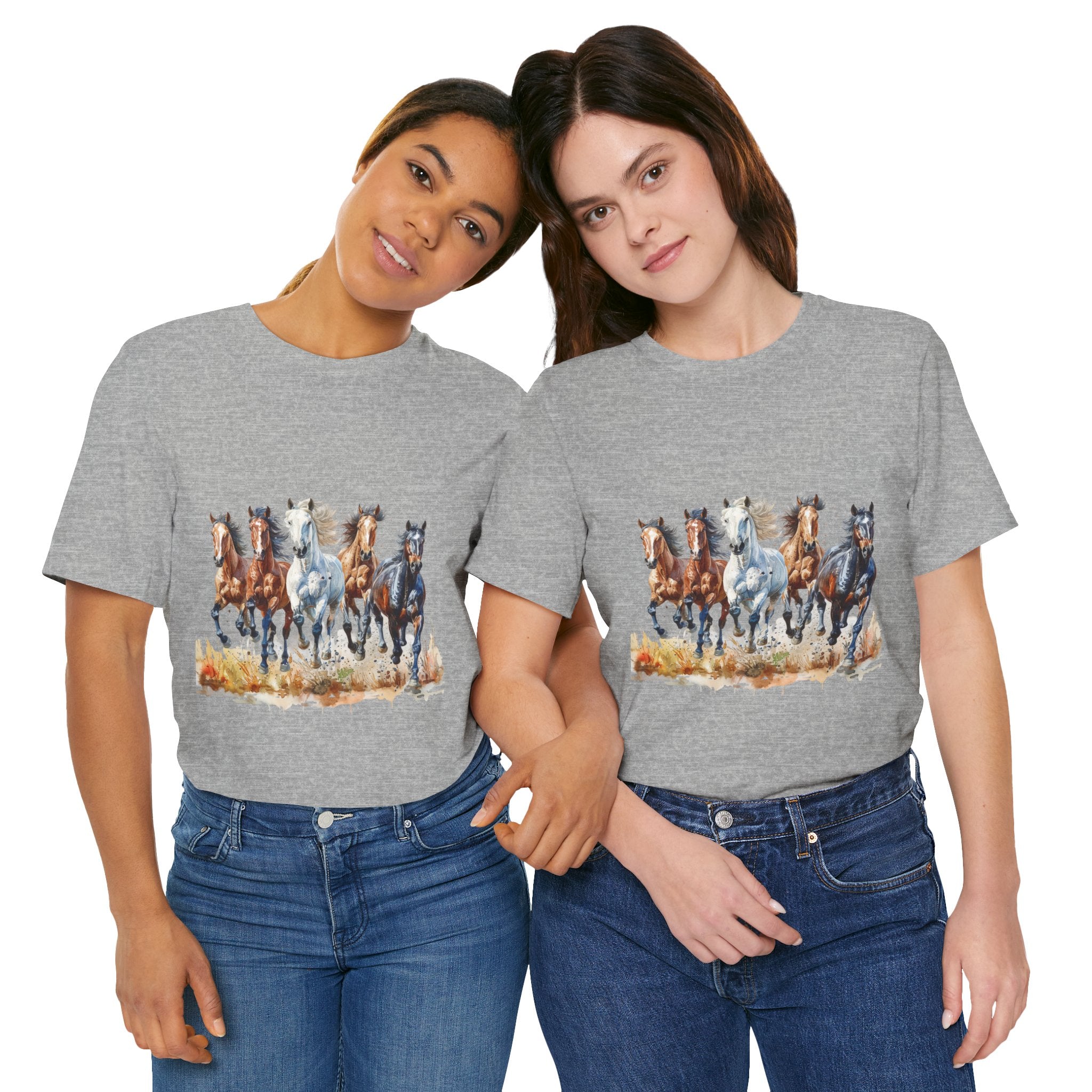 Western Wild Horses Jersey Short Sleeve Tee