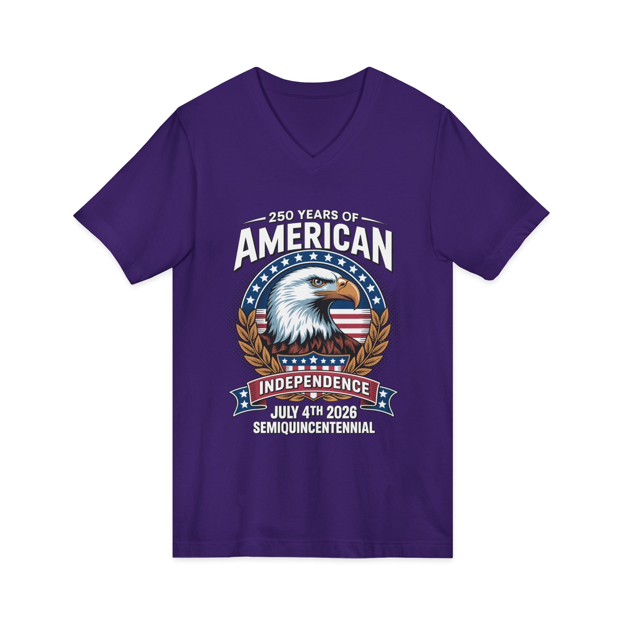 250 Years of America 1776-2026 Jersey Short Sleeve V-Neck Tee