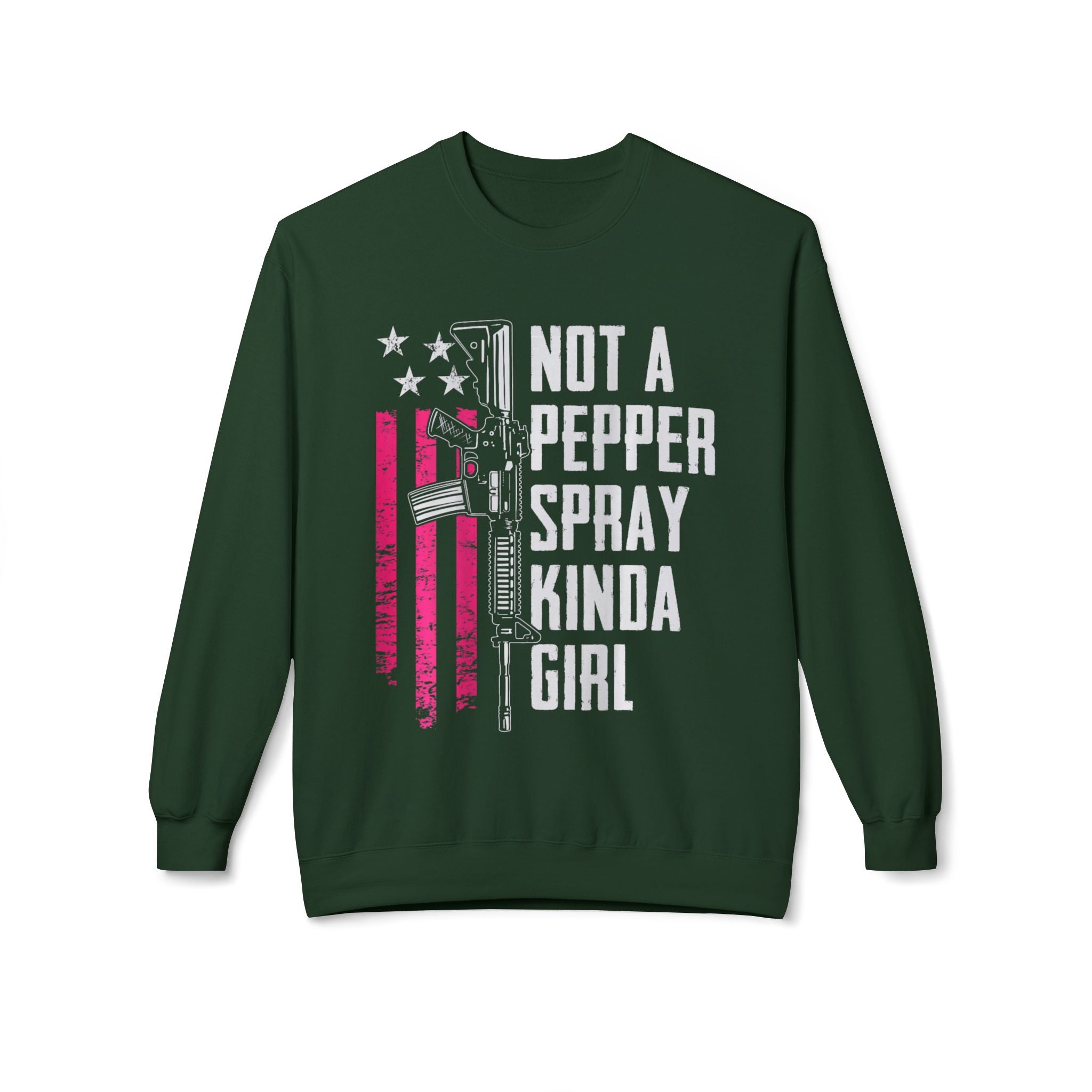 Not a Pepper Spray Kinda Girl Midweight Softstyle Fleece Crewneck Sweatshirt
