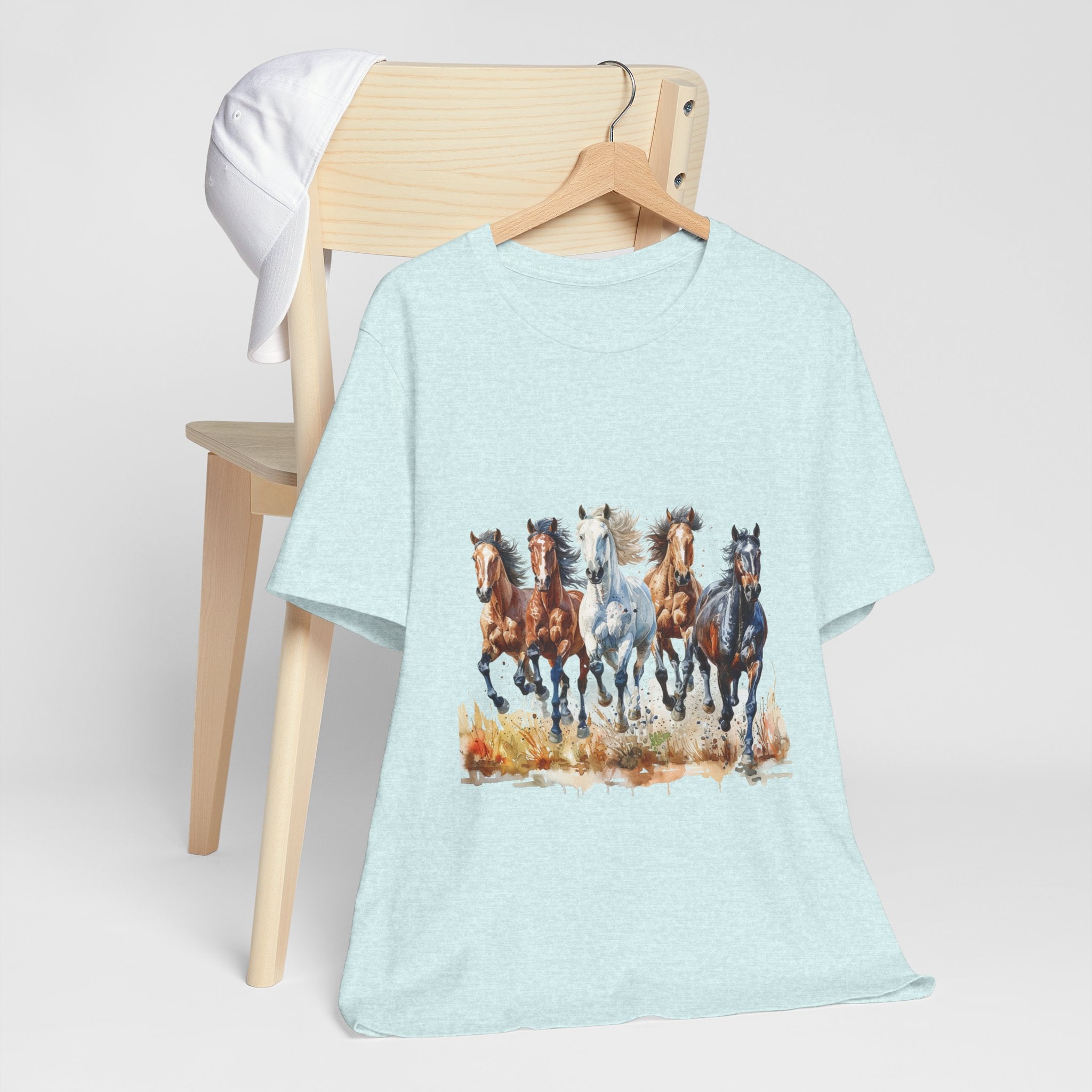 Western Wild Horses Jersey Short Sleeve Tee