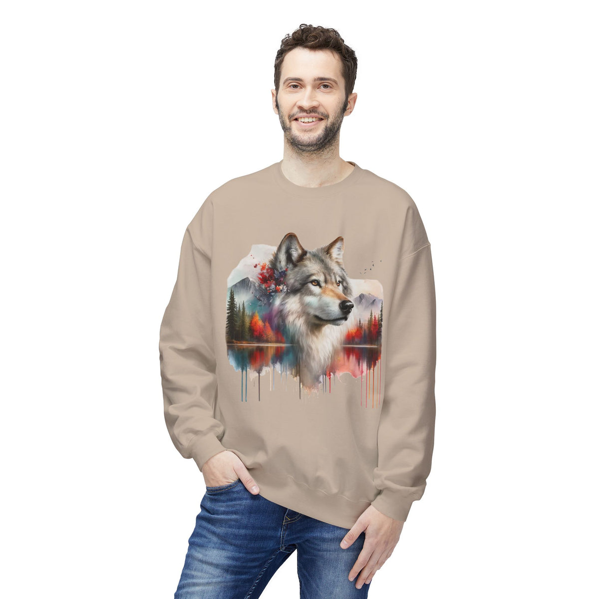 Wildlife Wolf Sweatshirt — Custom Graphic Crewneck