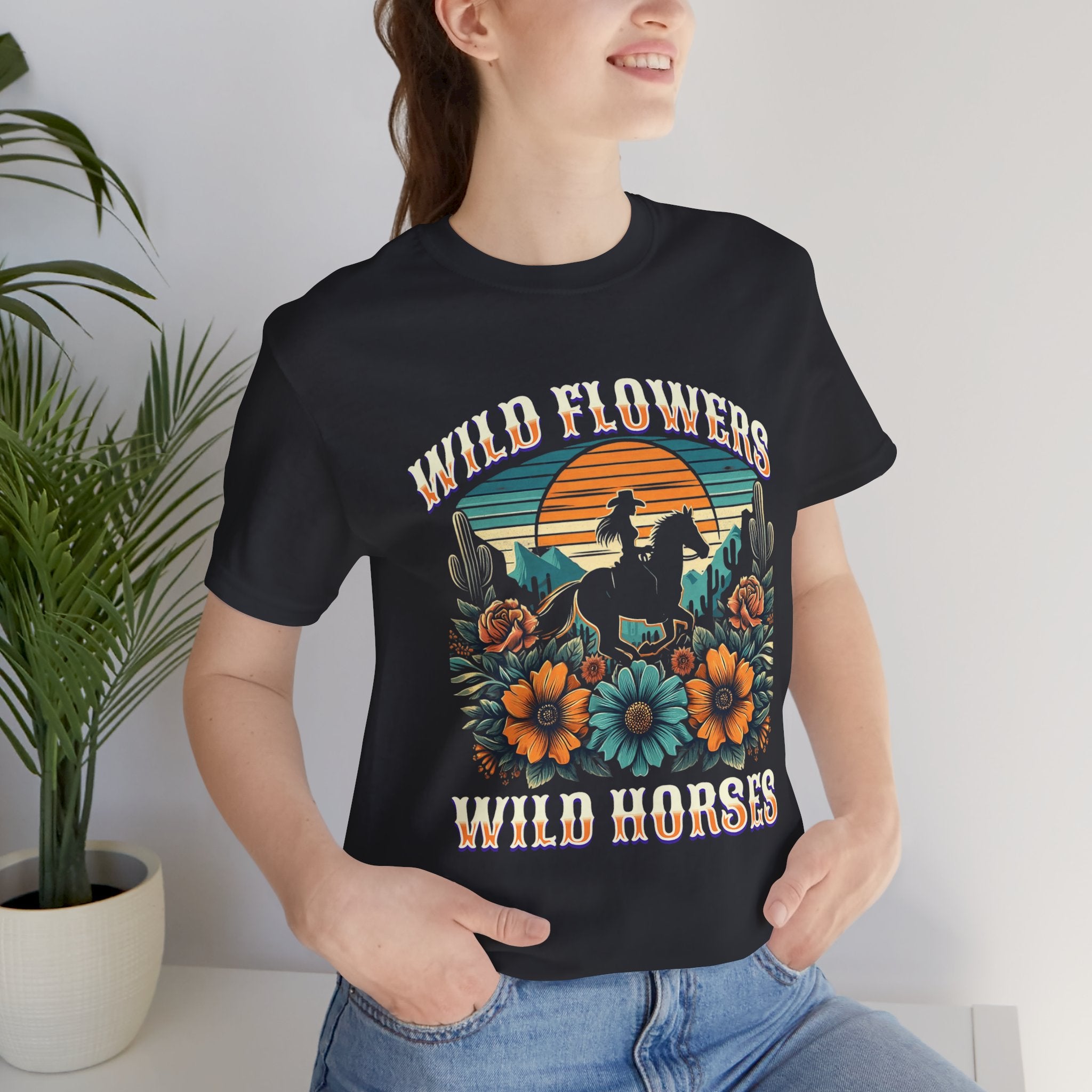 Wildflowers & Wild Horses Western T‑Shirt