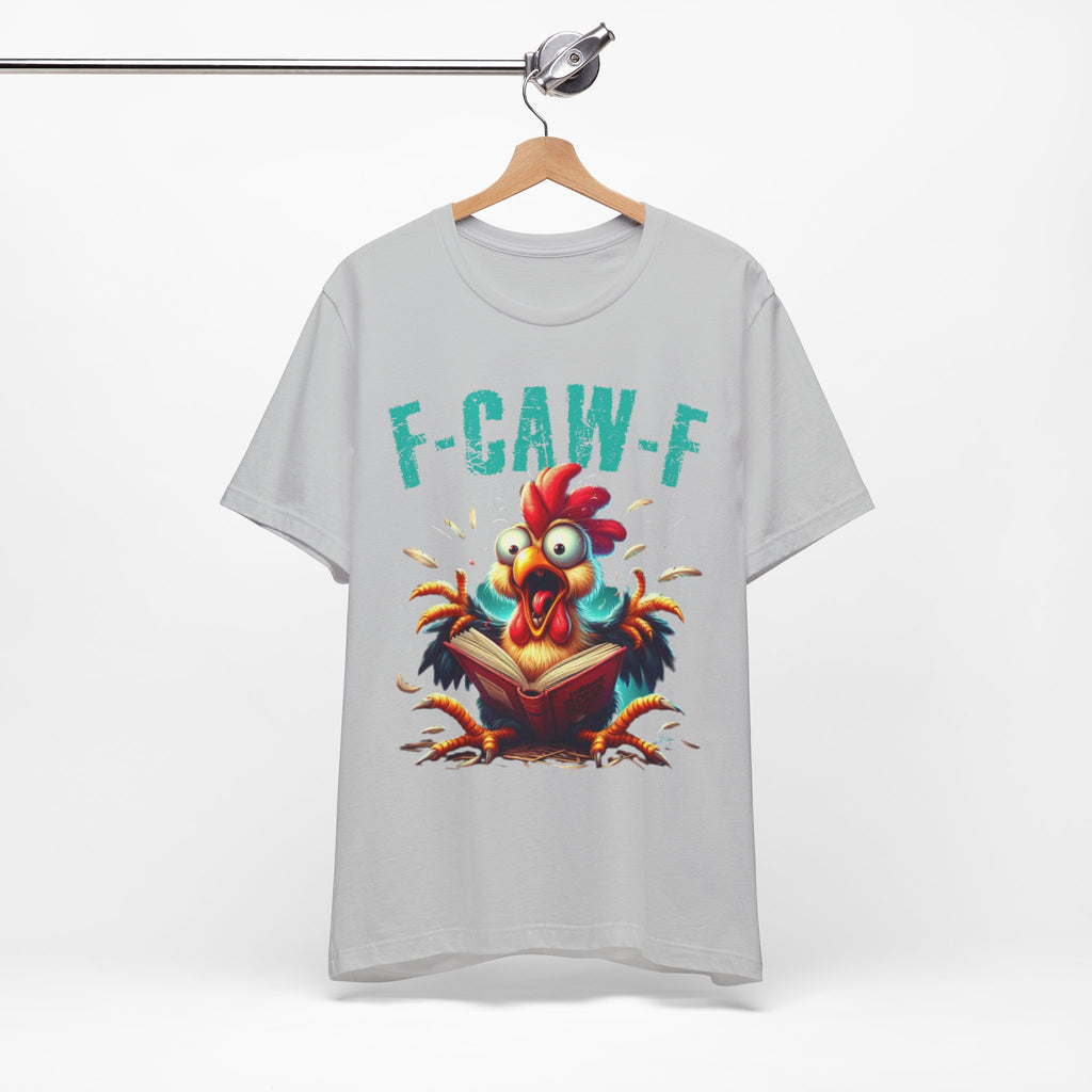 F Caw F Book Reading Chicken  Jersey Short Sleeve Tee
