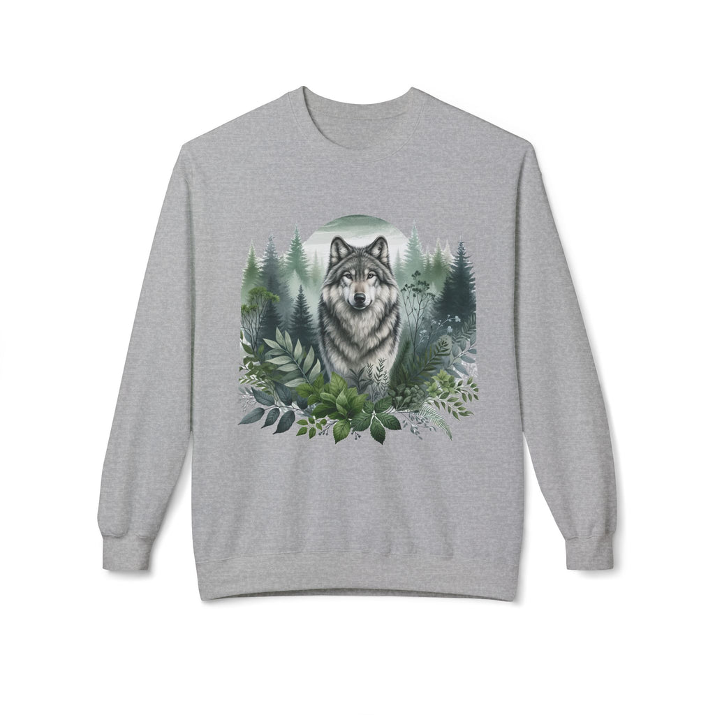 Wildlife Wolf Crewneck Sweatshirt — Custom Wolf Graphic