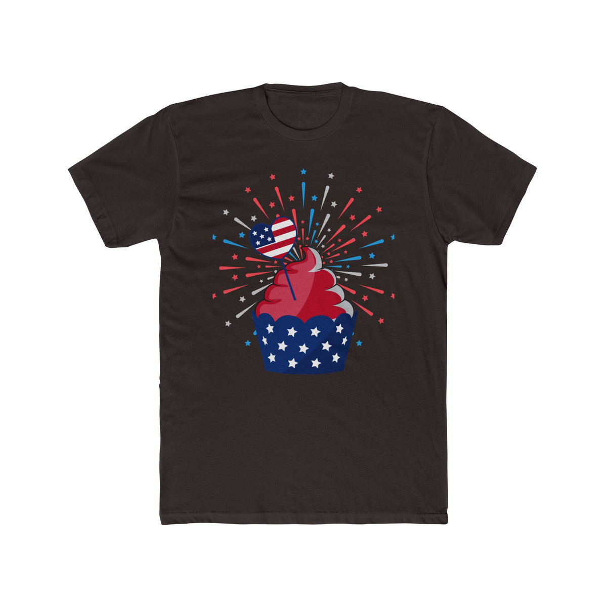 Cupcake Firework 4th of July T-Shirt | Patriotic Independence Day Tee