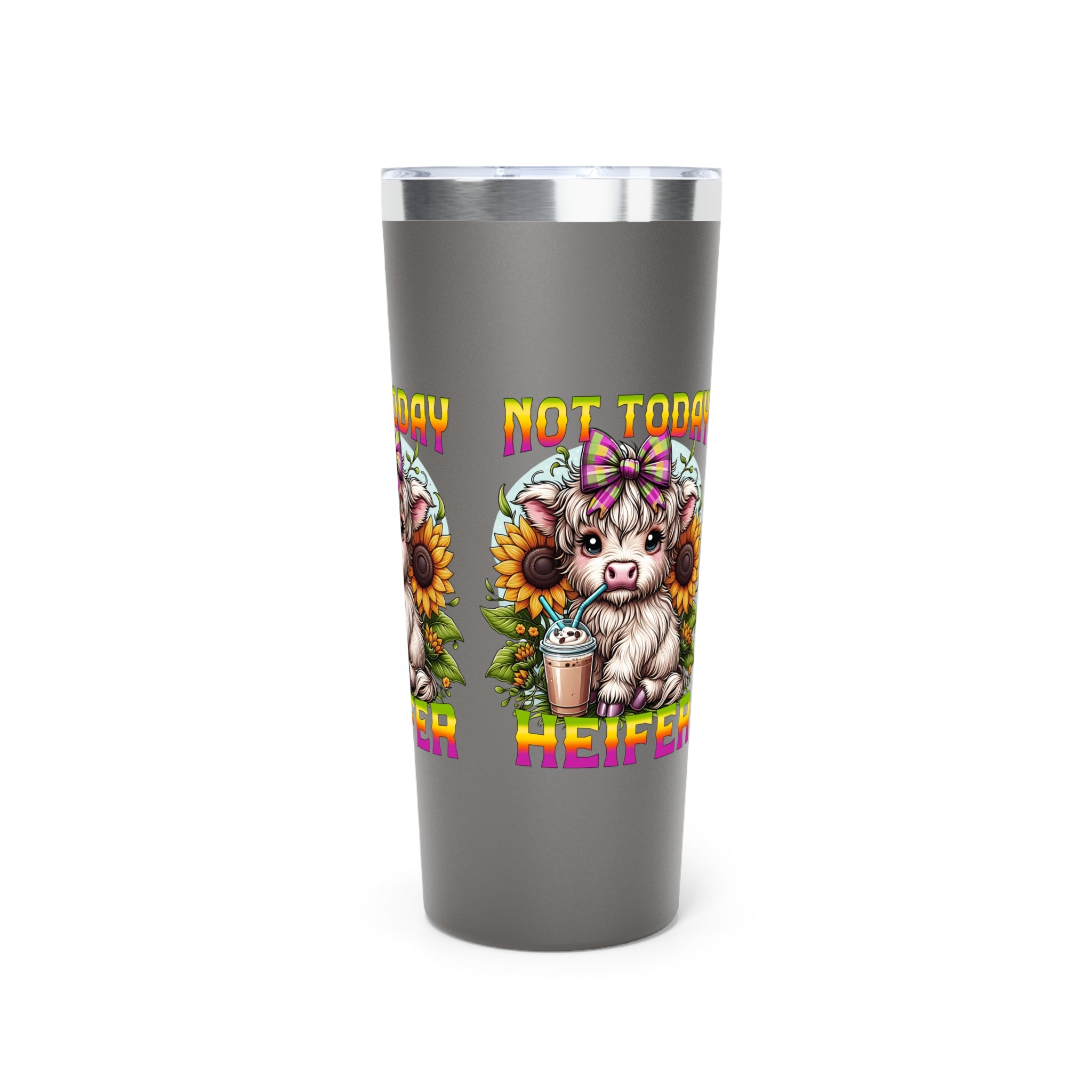 Not Today Heifer Highland Cow Copper Tumbler — 22oz Vacuum Insulated