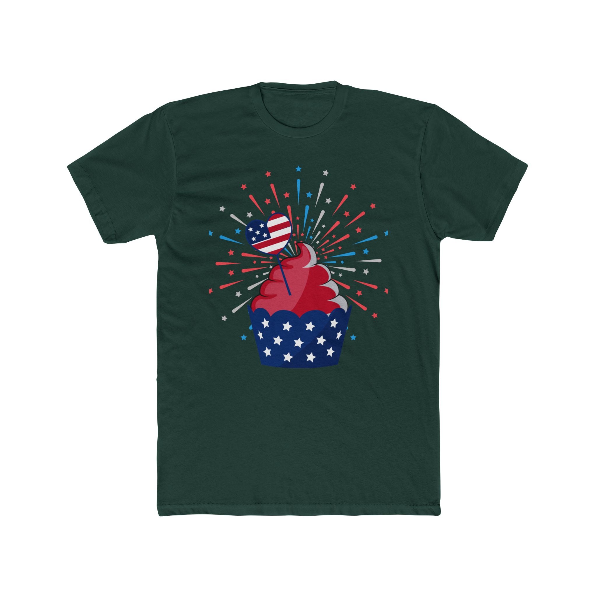 Cupcake Firework 4th of July T-Shirt | Patriotic Independence Day Tee