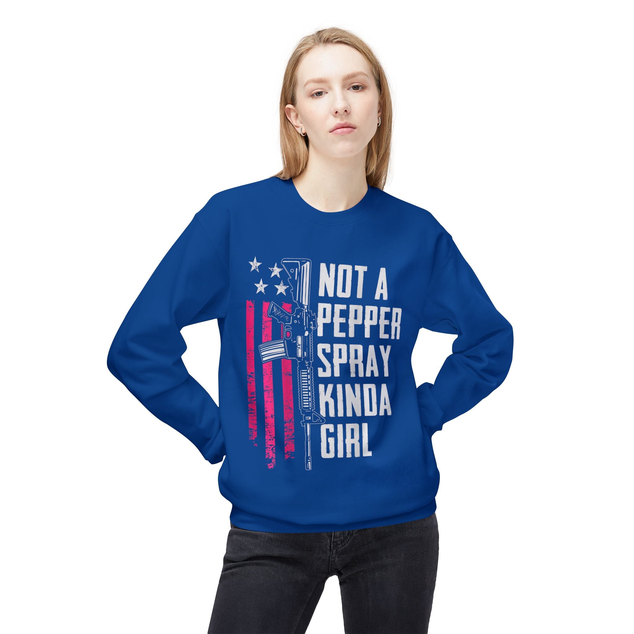 Not a Pepper Spray Kinda Girl Midweight Softstyle Fleece Crewneck Sweatshirt