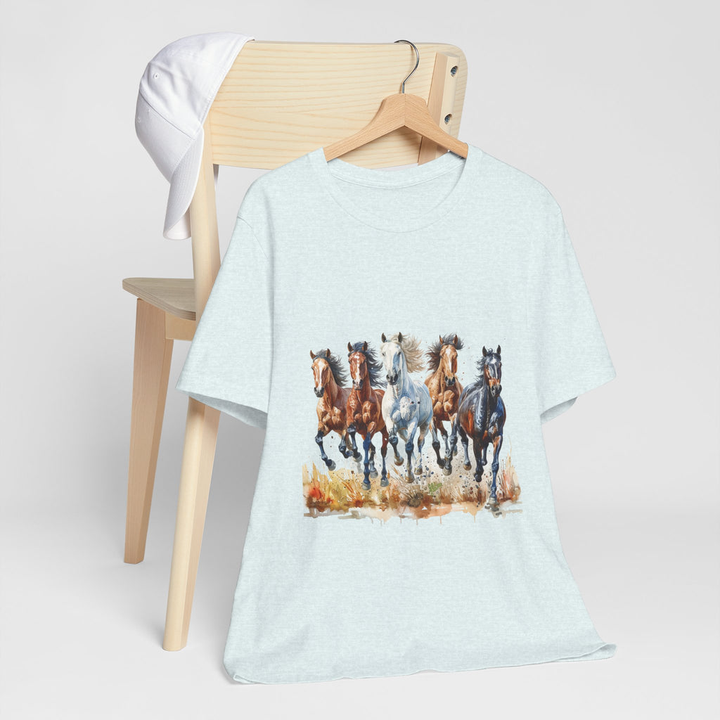 Western Wild Horses Jersey Short Sleeve Tee
