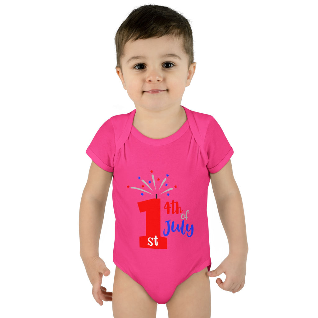 1st 4th of July Baby Bodysuit | Patriotic Fireworks Infant Onesie