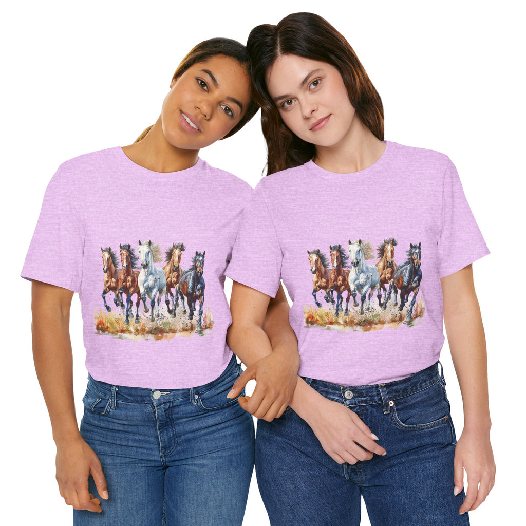 Western Wild Horses Jersey Short Sleeve Tee