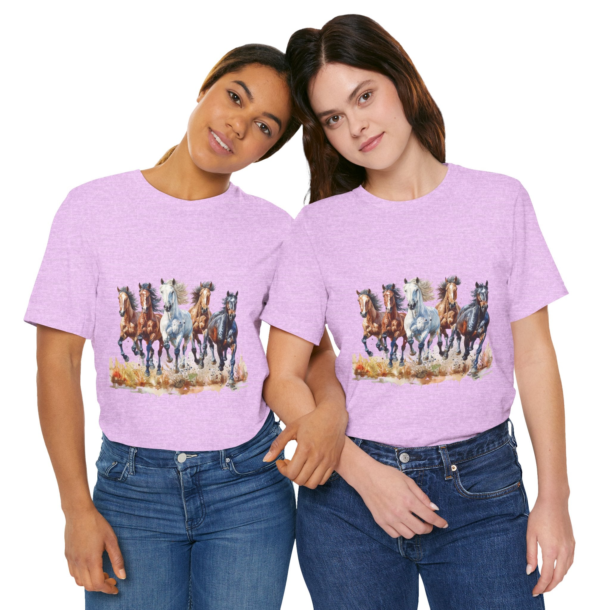 Western Wild Horses Jersey Short Sleeve Tee