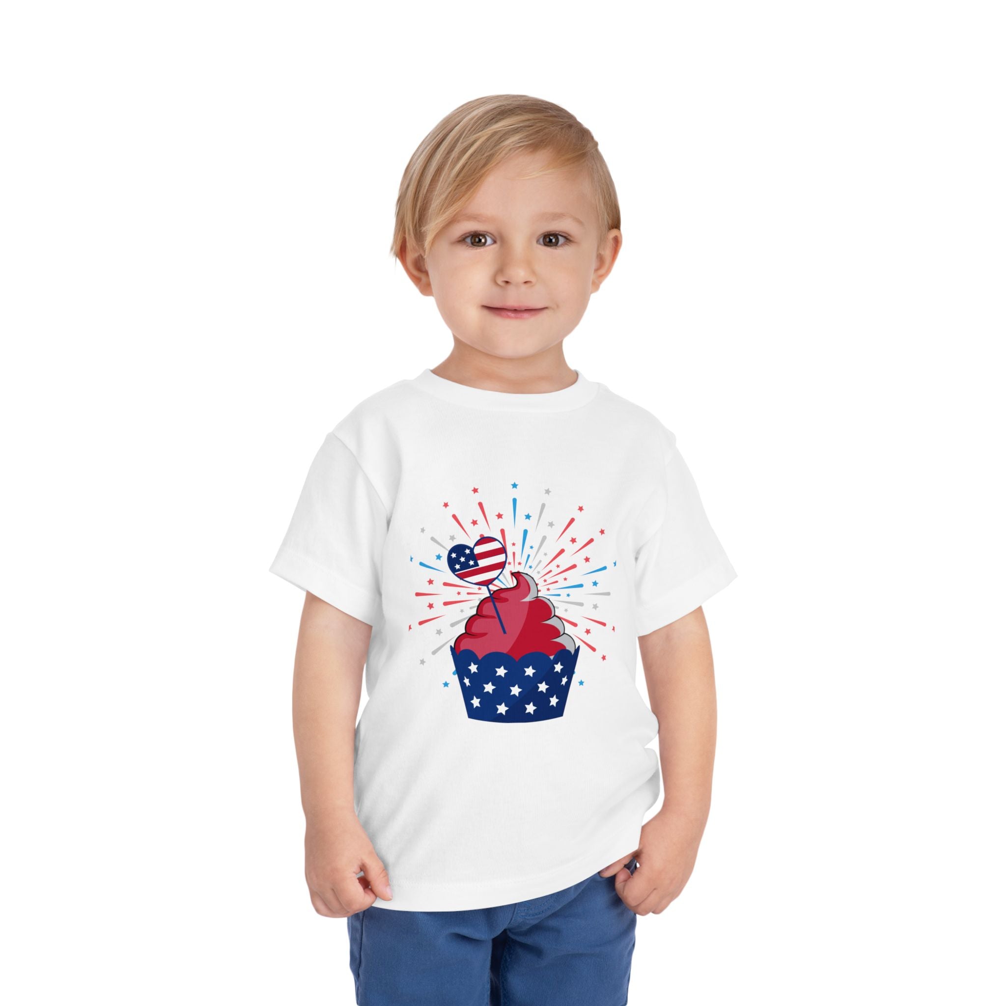 Cupcake with Fireworks Toddler Tee | 2T-5T