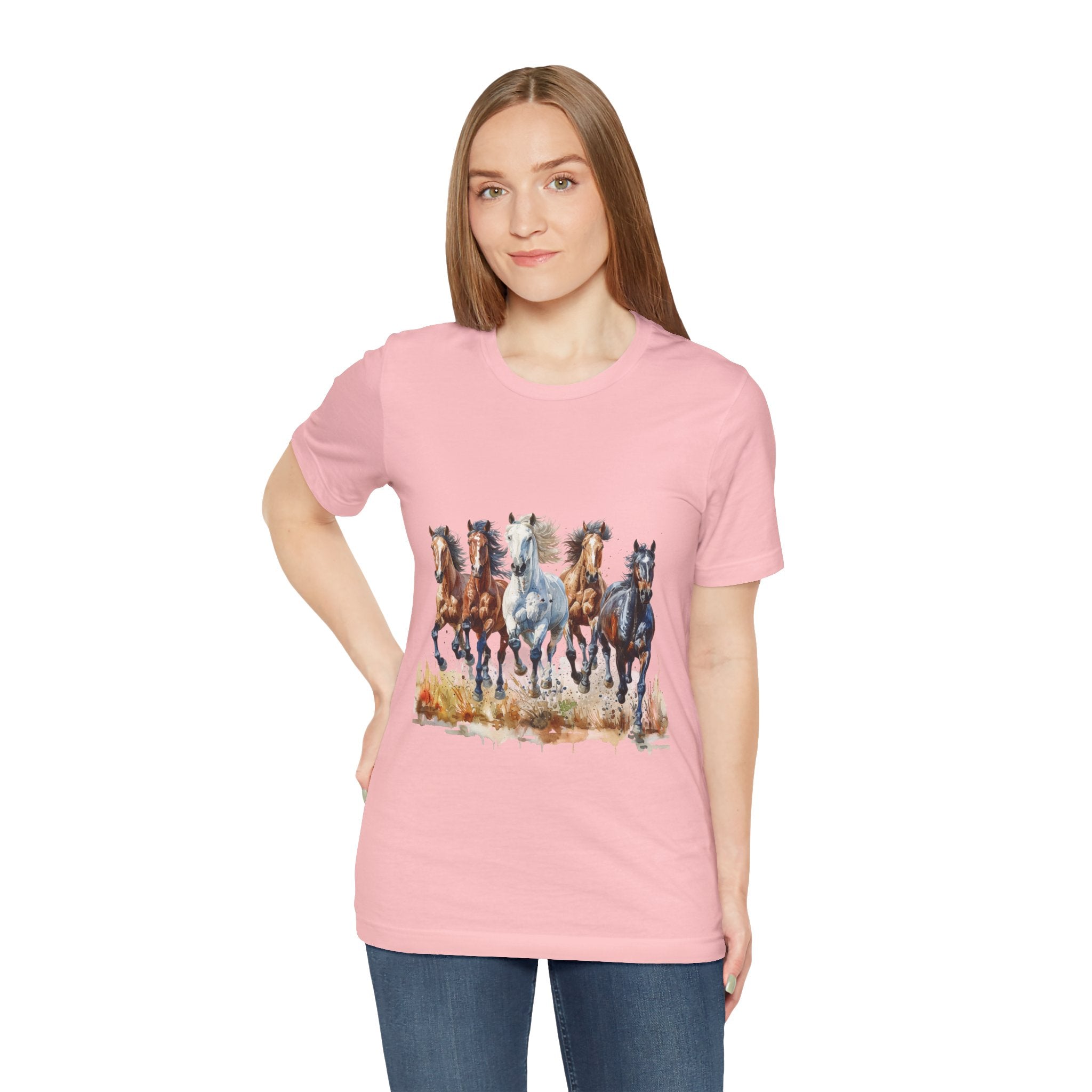 Western Wild Horses Jersey Short Sleeve Tee