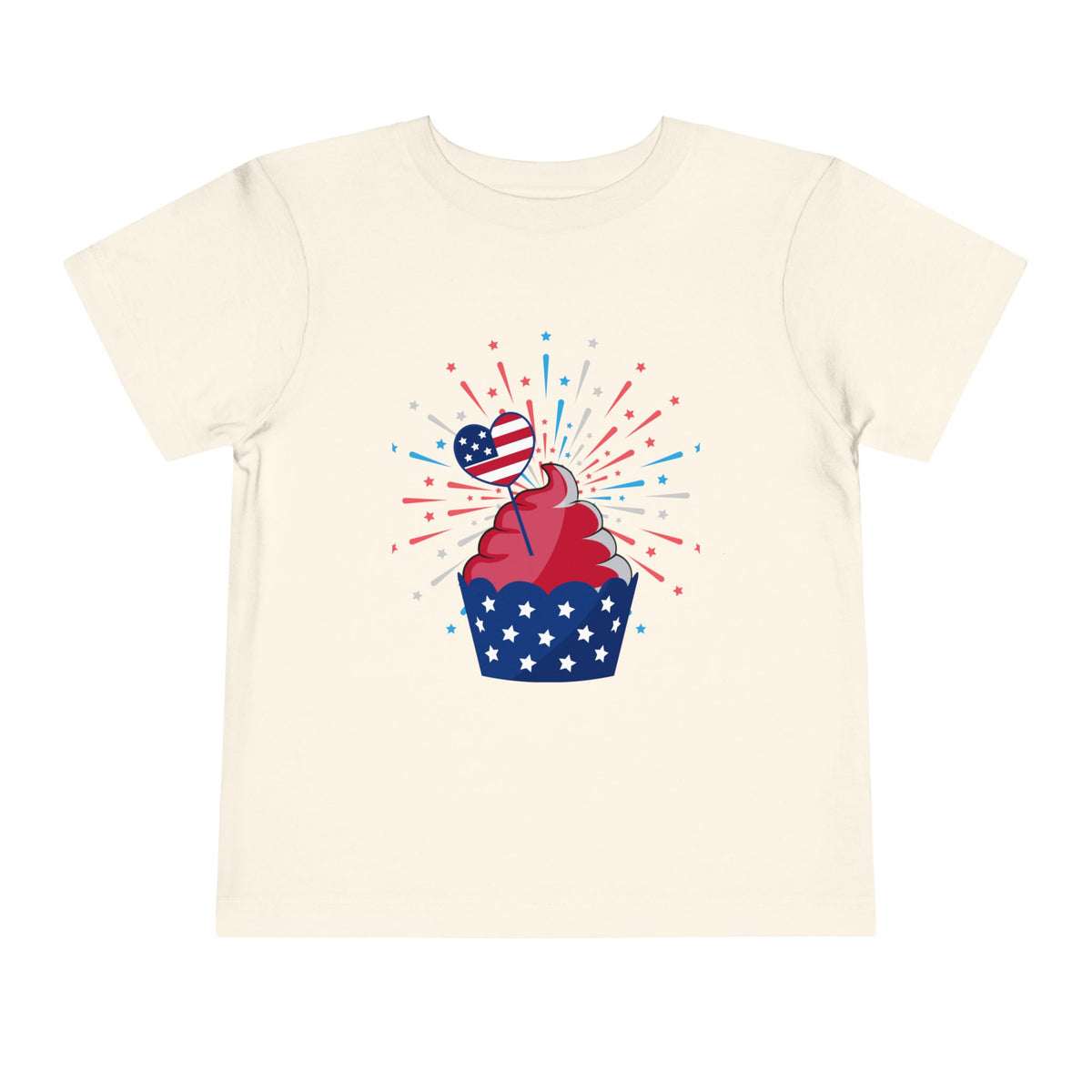 Cupcake with Fireworks Toddler Tee | 2T-5T