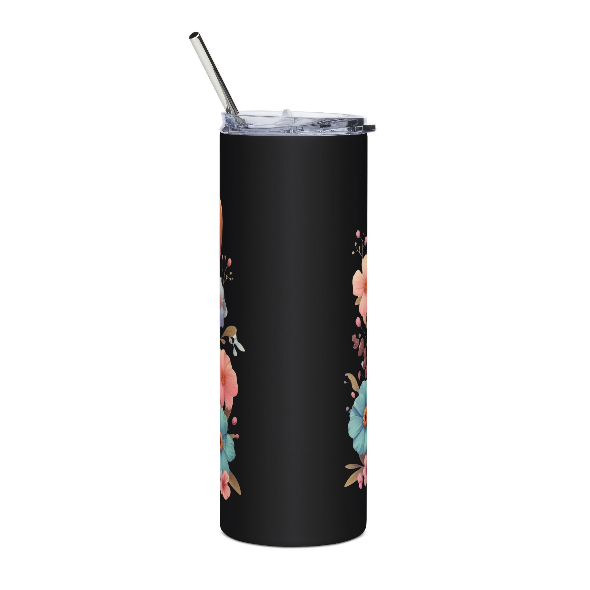 Highland Cow Spring Flowers Stainless Steel Tumbler — 20oz