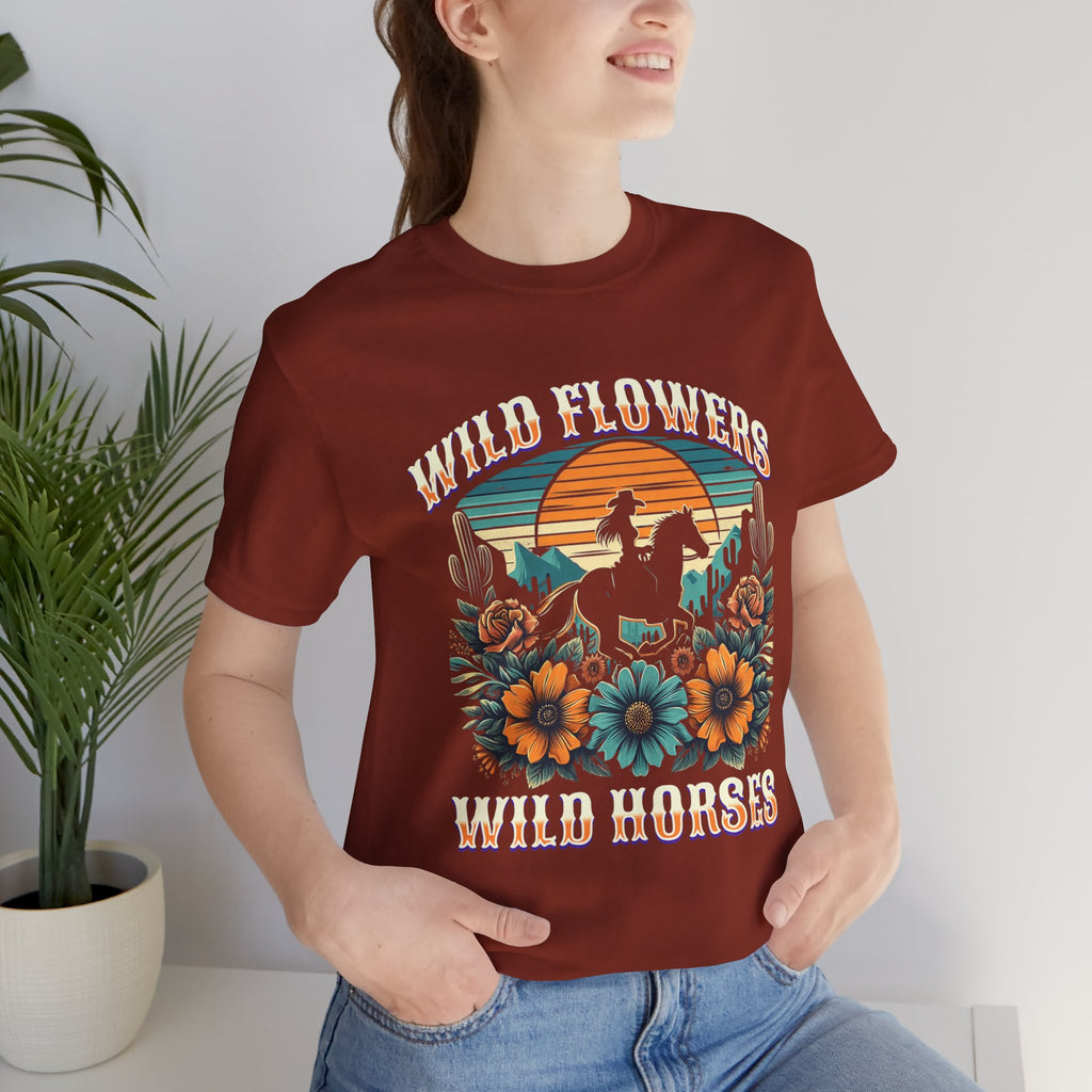 Wildflowers & Wild Horses Western T‑Shirt