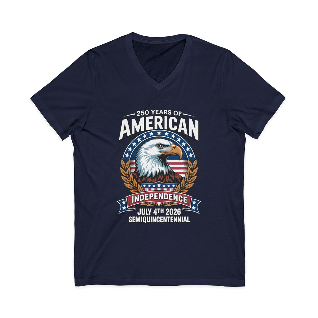 250 Years of America 1776-2026 Jersey Short Sleeve V-Neck Tee