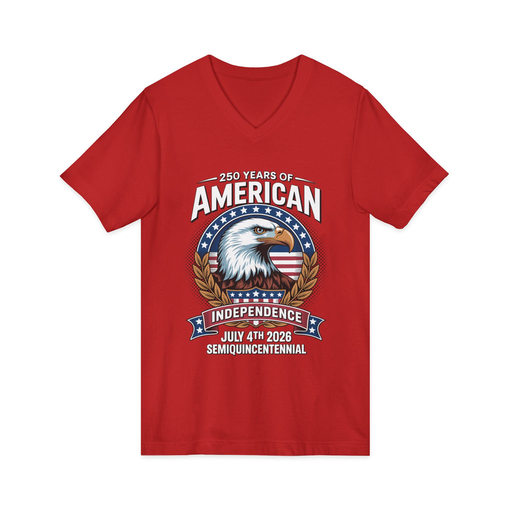 250 Years of America 1776-2026 Jersey Short Sleeve V-Neck Tee