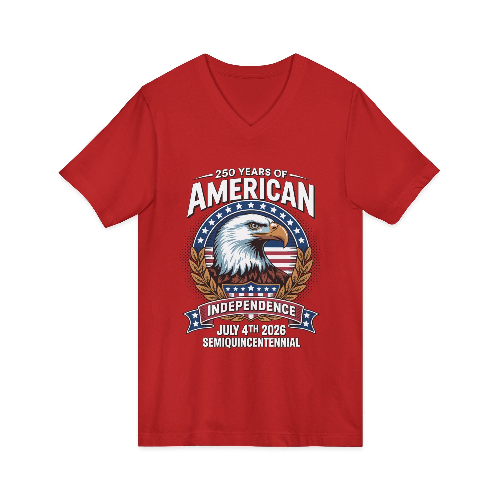 250 Years of America 1776-2026 Jersey Short Sleeve V-Neck Tee