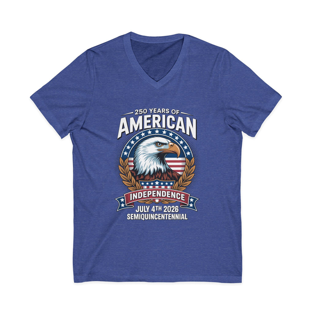 250 Years of America 1776-2026 Jersey Short Sleeve V-Neck Tee