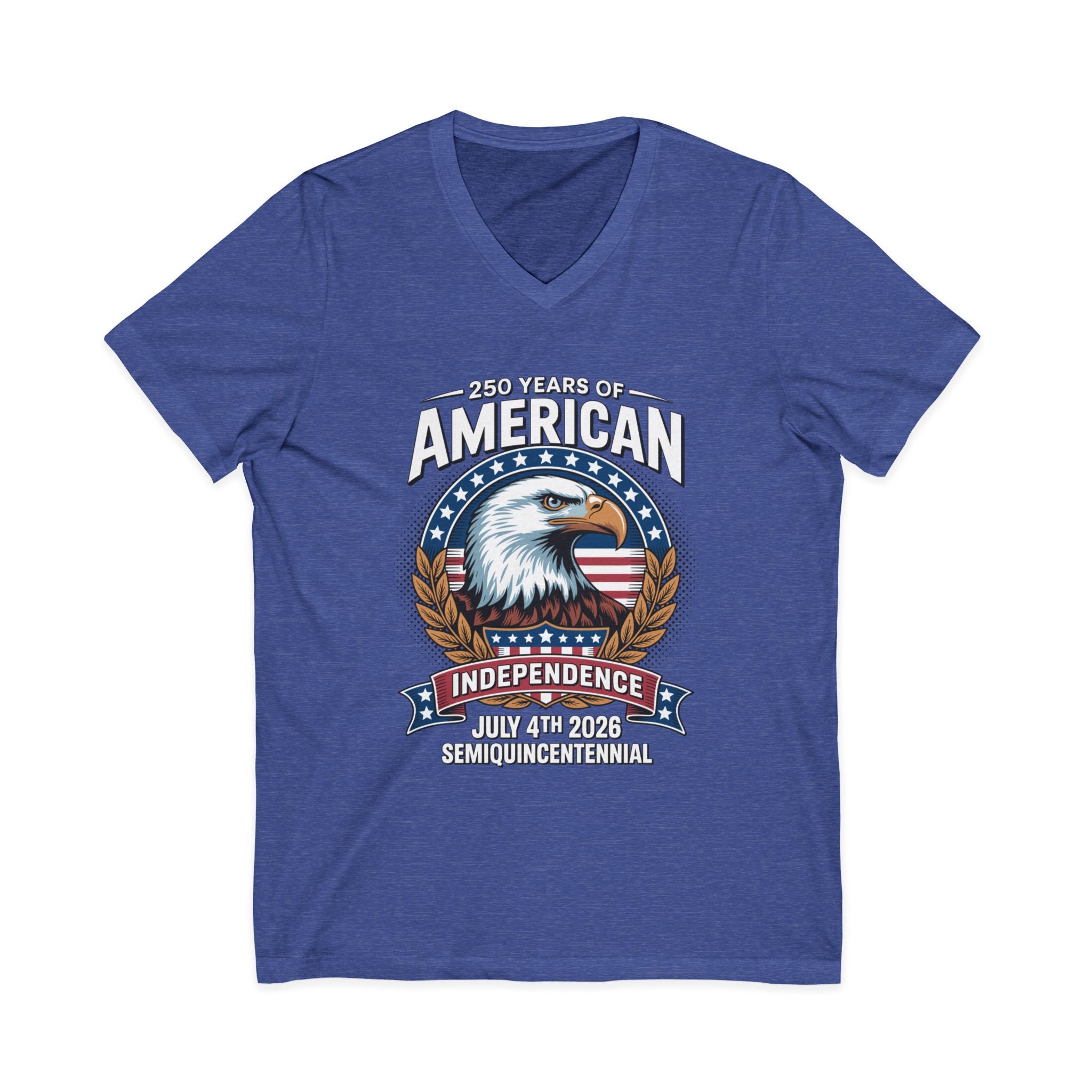 250 Years of America 1776-2026 Jersey Short Sleeve V-Neck Tee