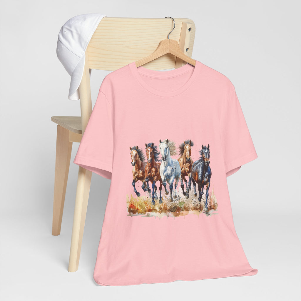 Western Wild Horses Jersey Short Sleeve Tee