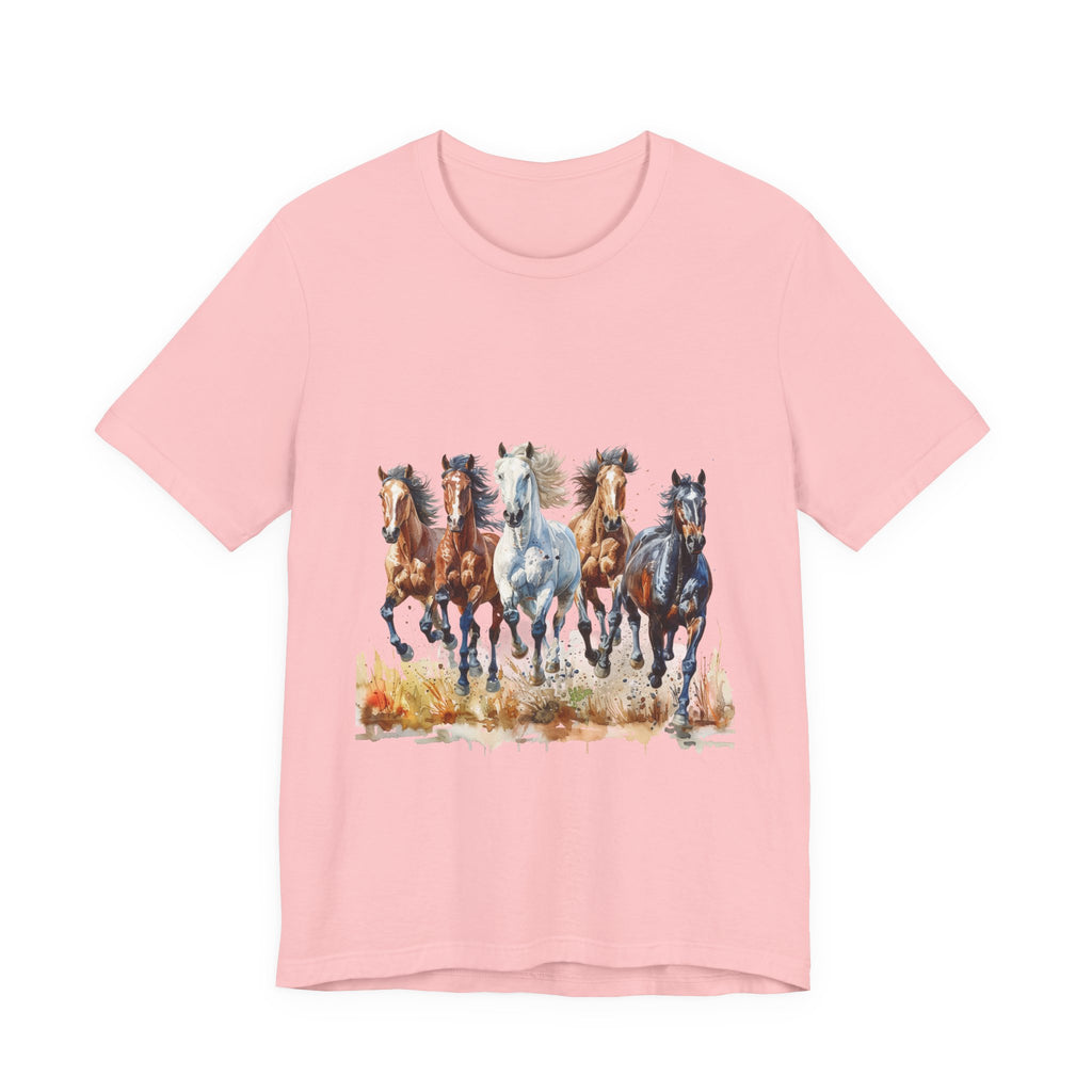 Western Wild Horses Jersey Short Sleeve Tee