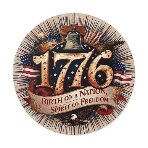 1776 Liberty Bell Patriotic Round Vinyl Sticker | Birth of a Nation Spirit of Freedom