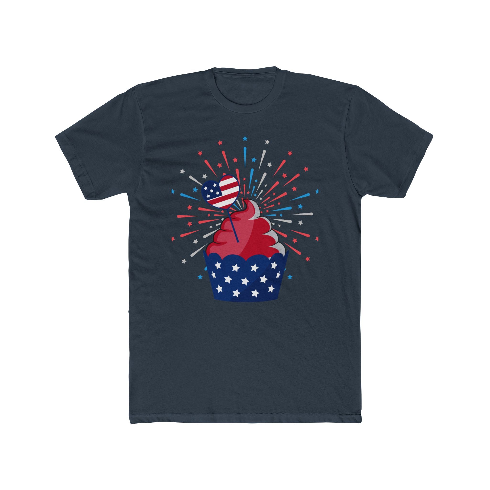 Cupcake Firework 4th of July T-Shirt | Patriotic Independence Day Tee