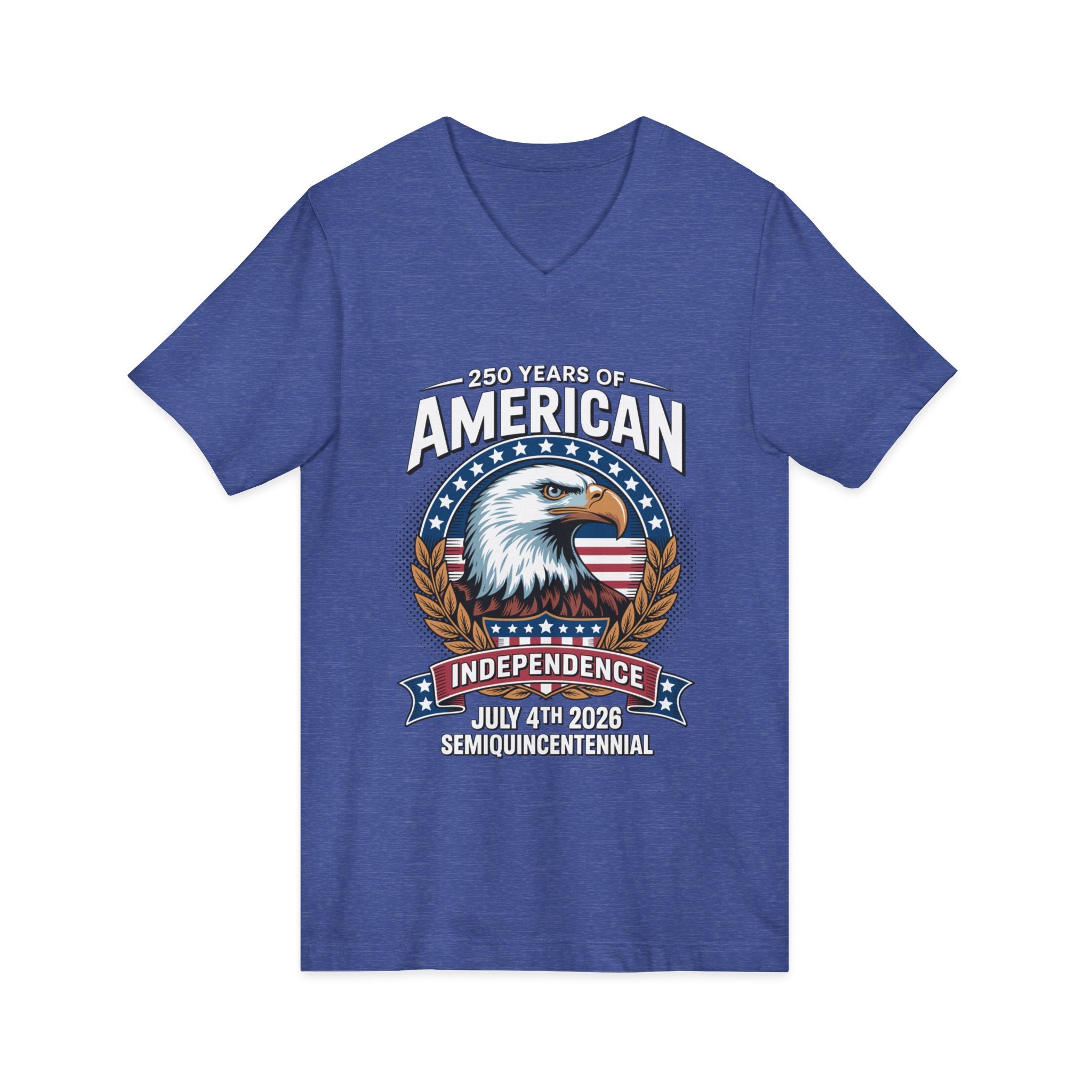 250 Years of America 1776-2026 Jersey Short Sleeve V-Neck Tee