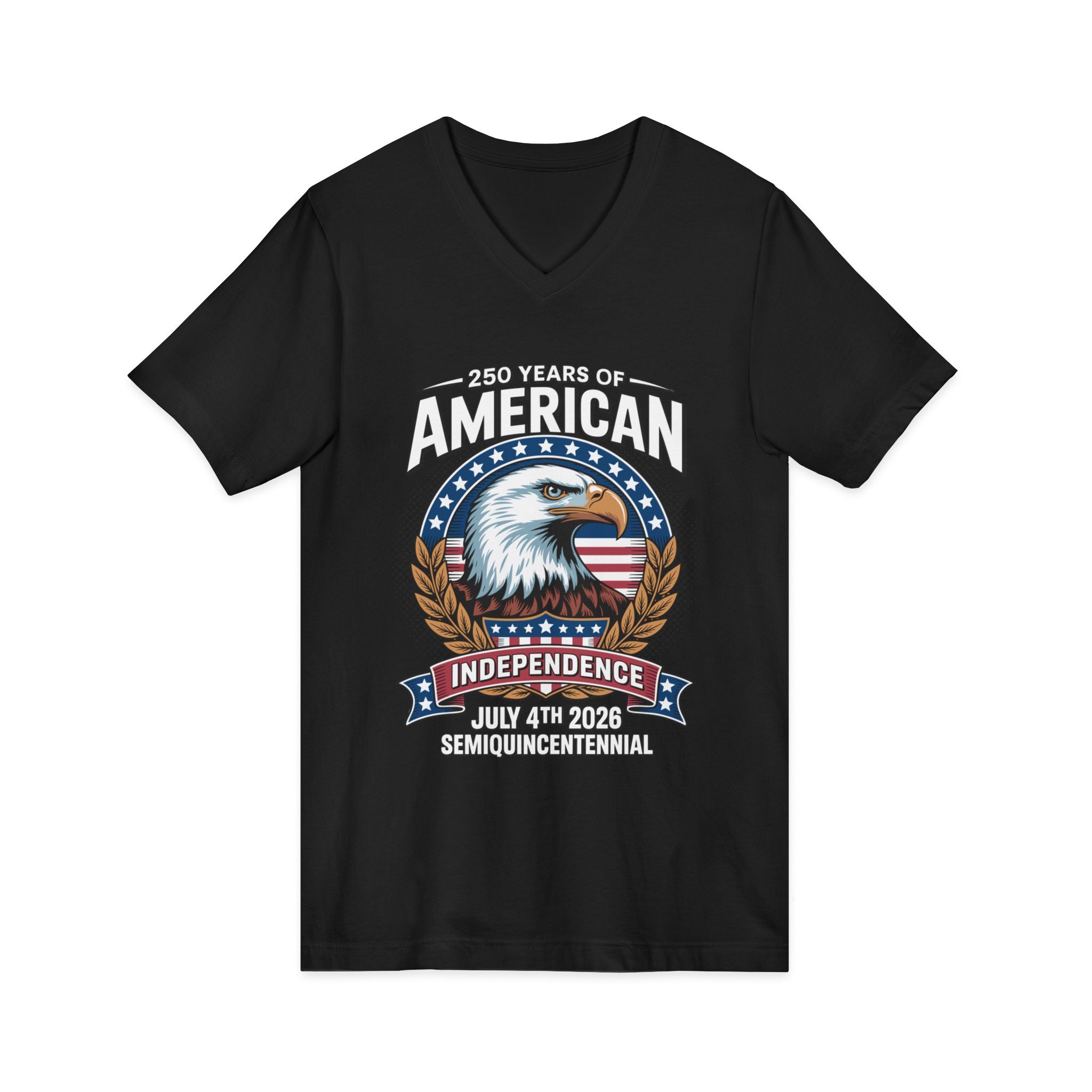 250 Years of America 1776-2026 Jersey Short Sleeve V-Neck Tee