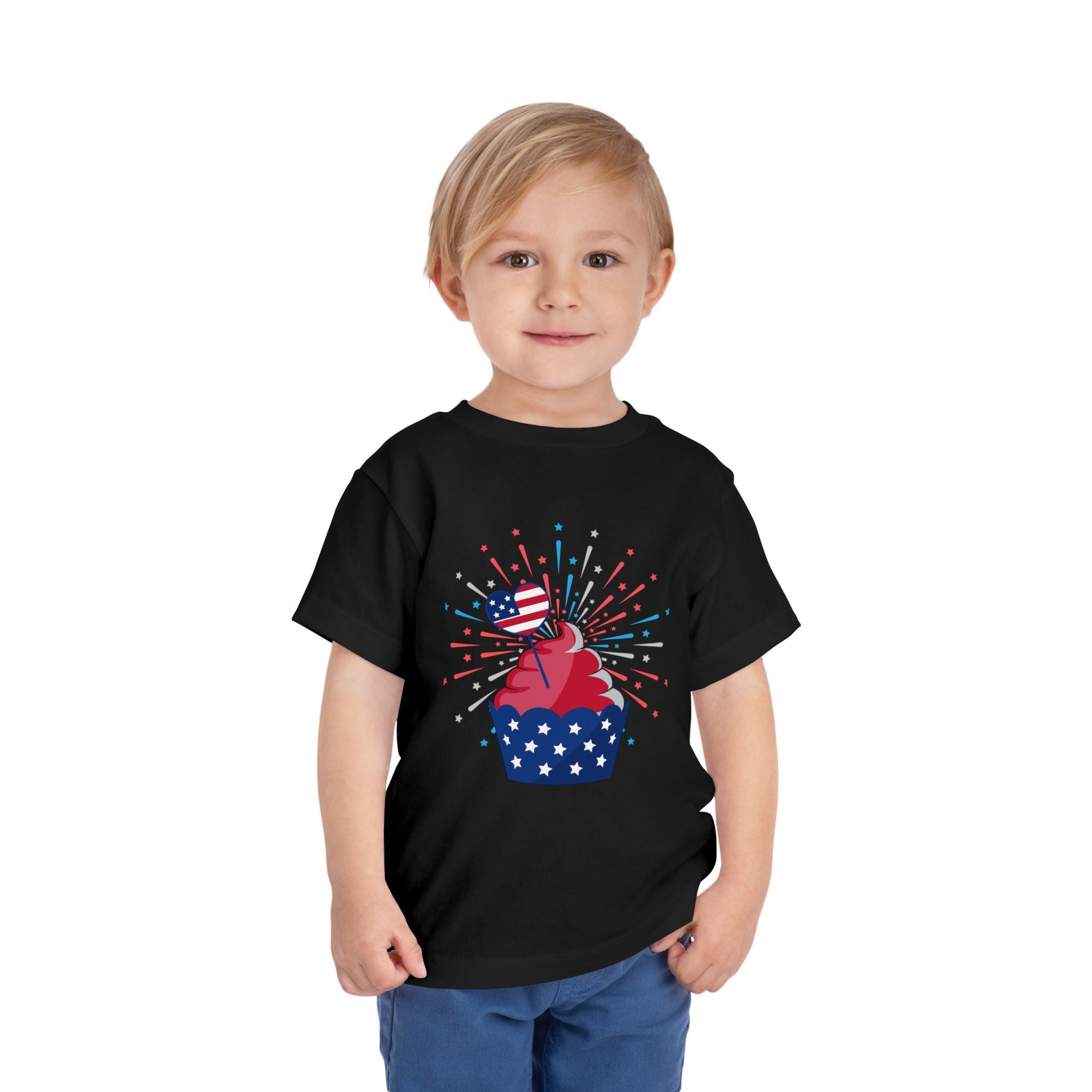 Cupcake with Fireworks Toddler Tee | 2T-5T