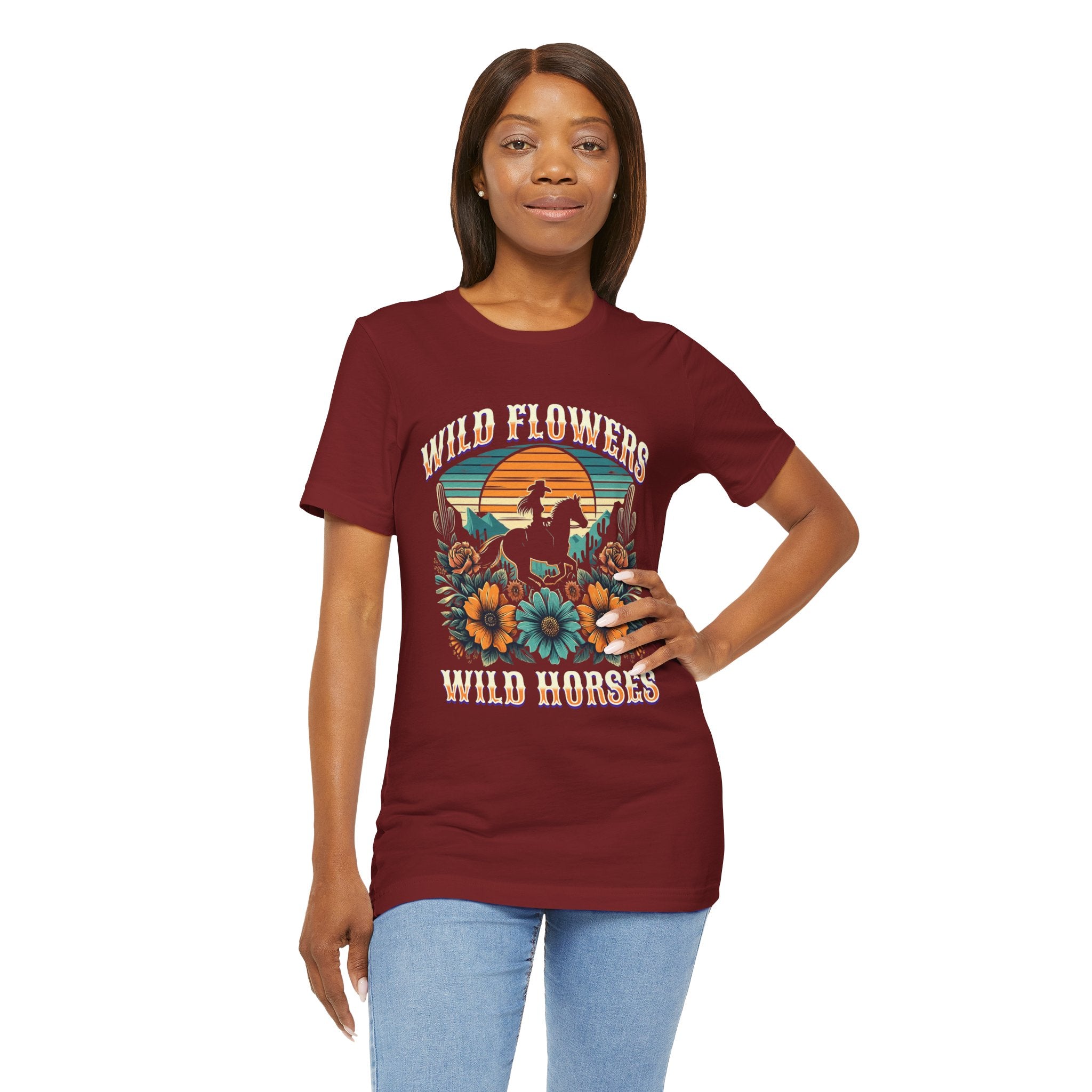 Wildflowers & Wild Horses Western T‑Shirt