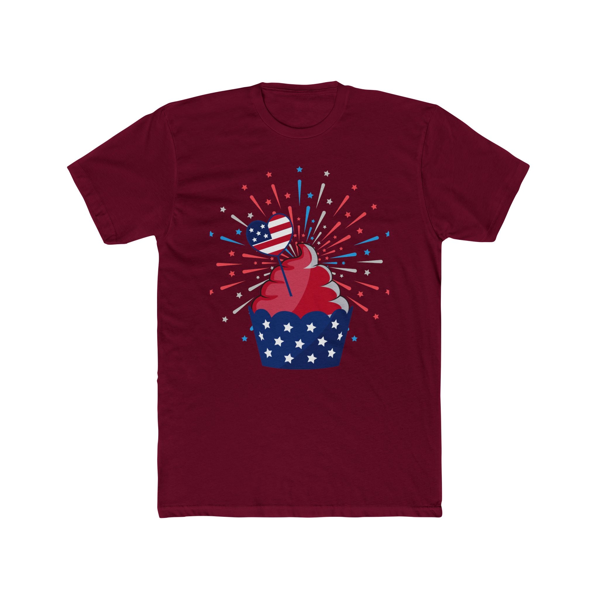 Cupcake Firework 4th of July T-Shirt | Patriotic Independence Day Tee