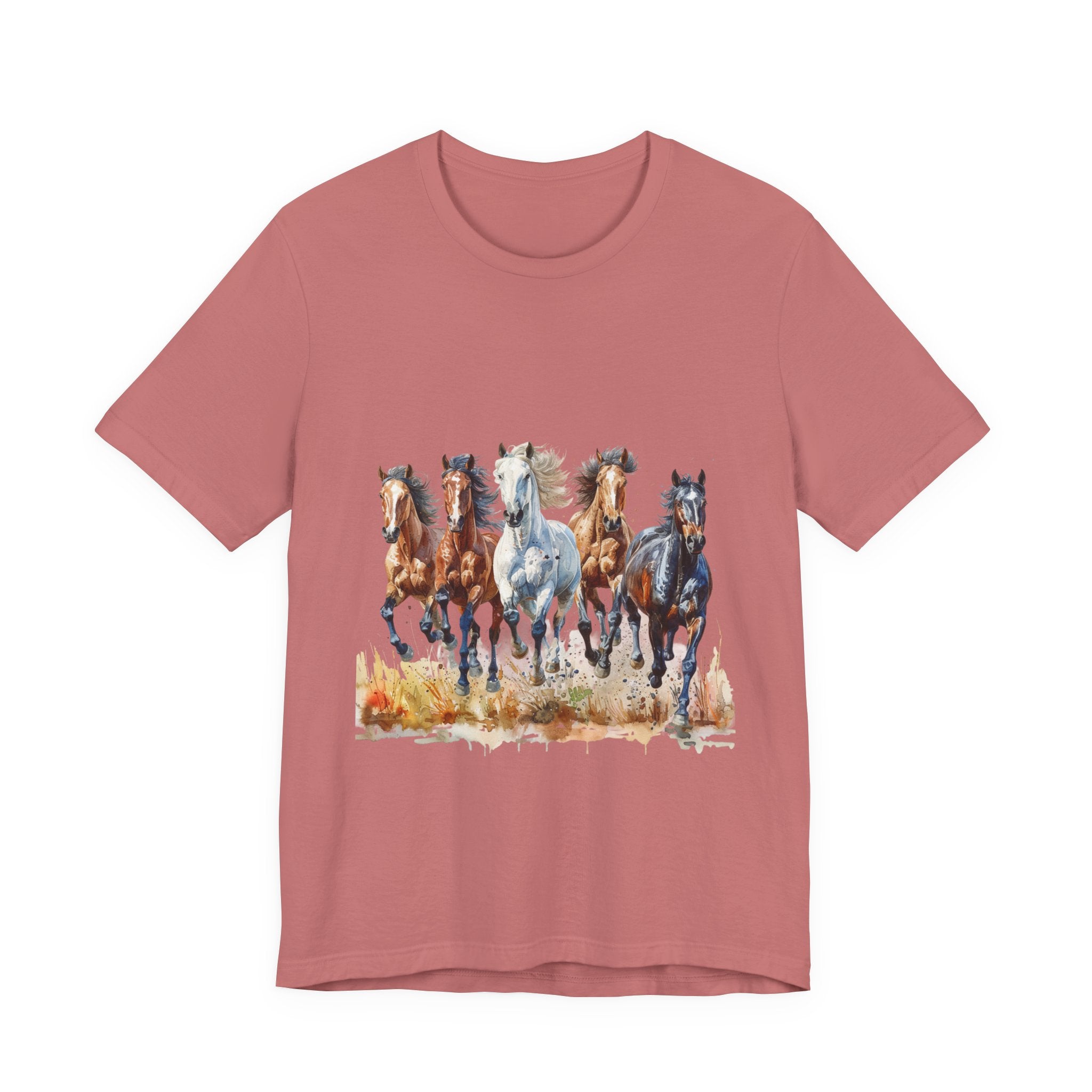 Western Wild Horses Jersey Short Sleeve Tee
