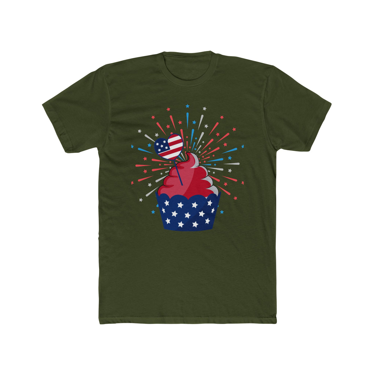 Cupcake Firework 4th of July T-Shirt | Patriotic Independence Day Tee