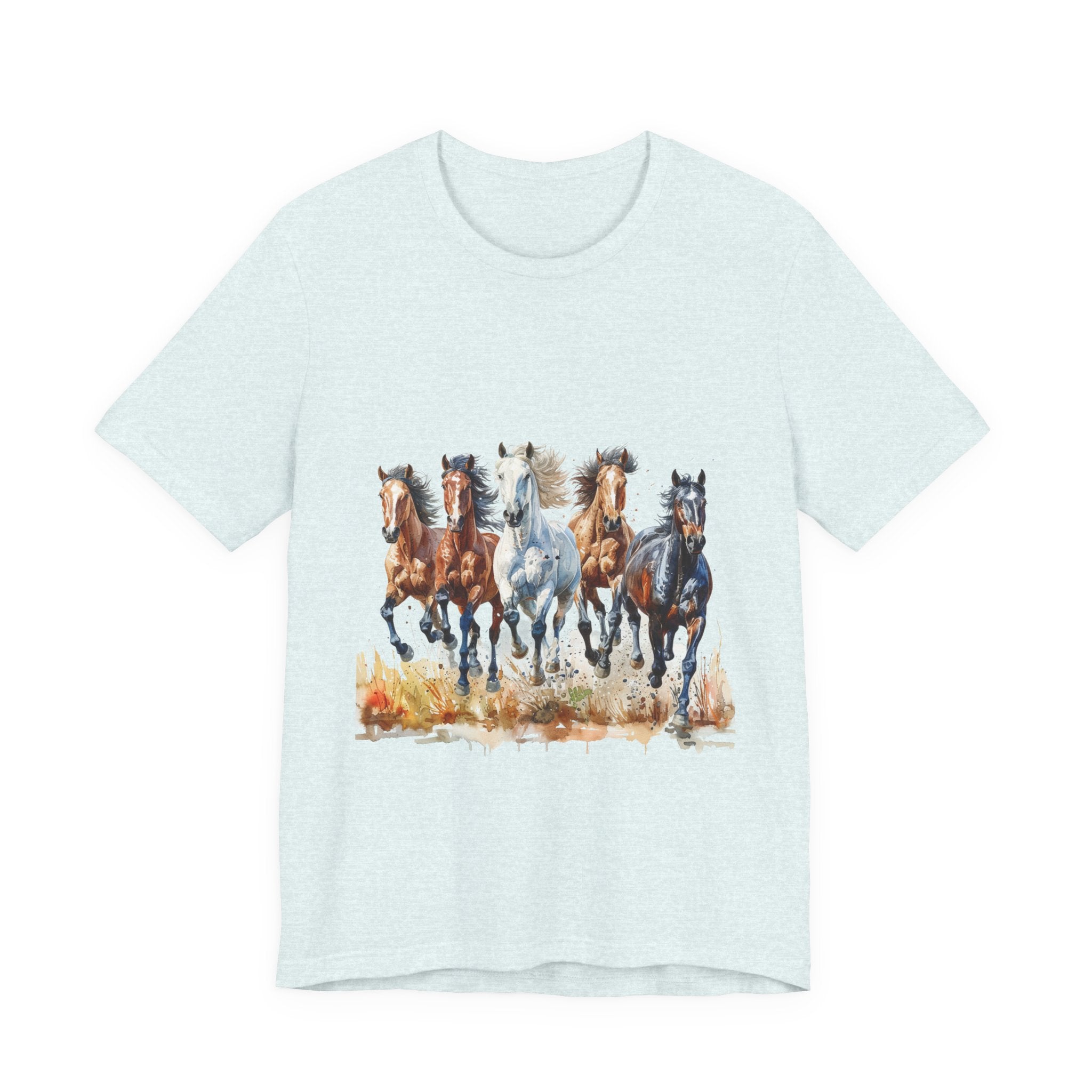 Western Wild Horses Jersey Short Sleeve Tee