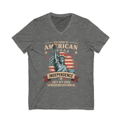 250 Years of America 1776-2026 Jersey Short Sleeve V-Neck Tee