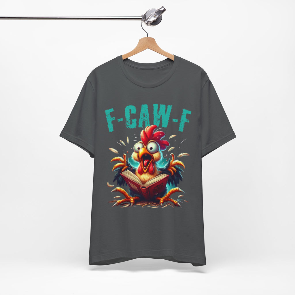 F Caw F Book Reading Chicken  Jersey Short Sleeve Tee