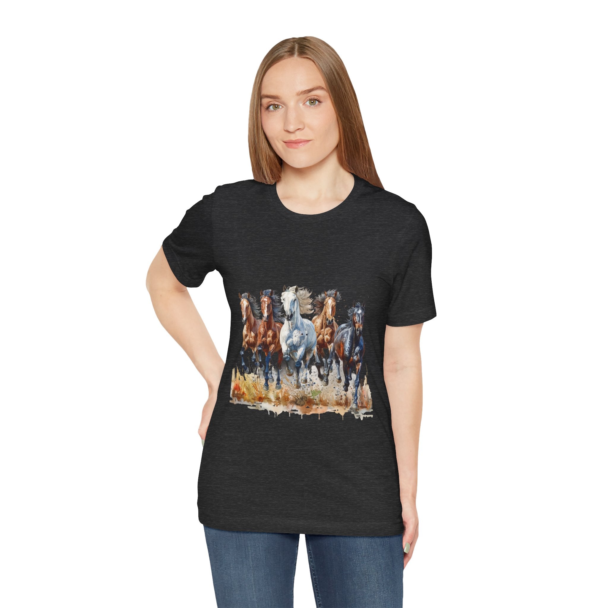 Western Wild Horses Jersey Short Sleeve Tee