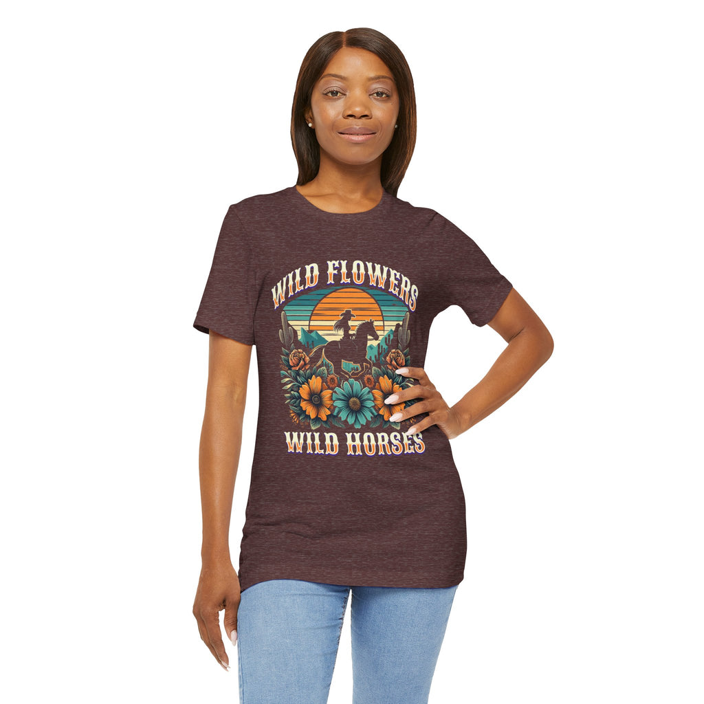 Wildflowers & Wild Horses Western T‑Shirt
