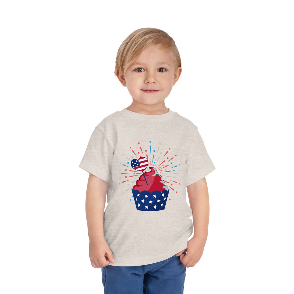 Cupcake with Fireworks Toddler Tee | 2T-5T