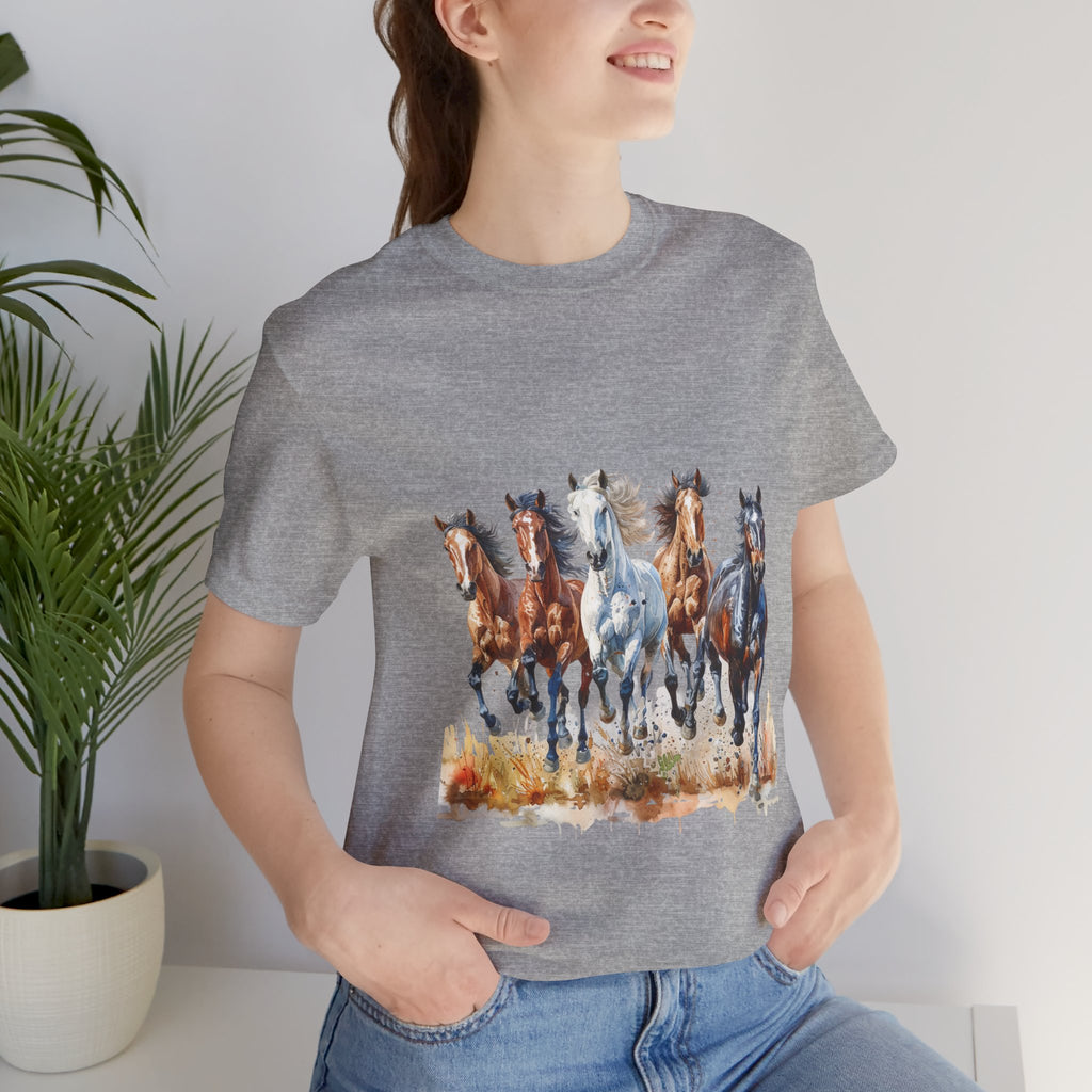 Western Wild Horses Jersey Short Sleeve Tee