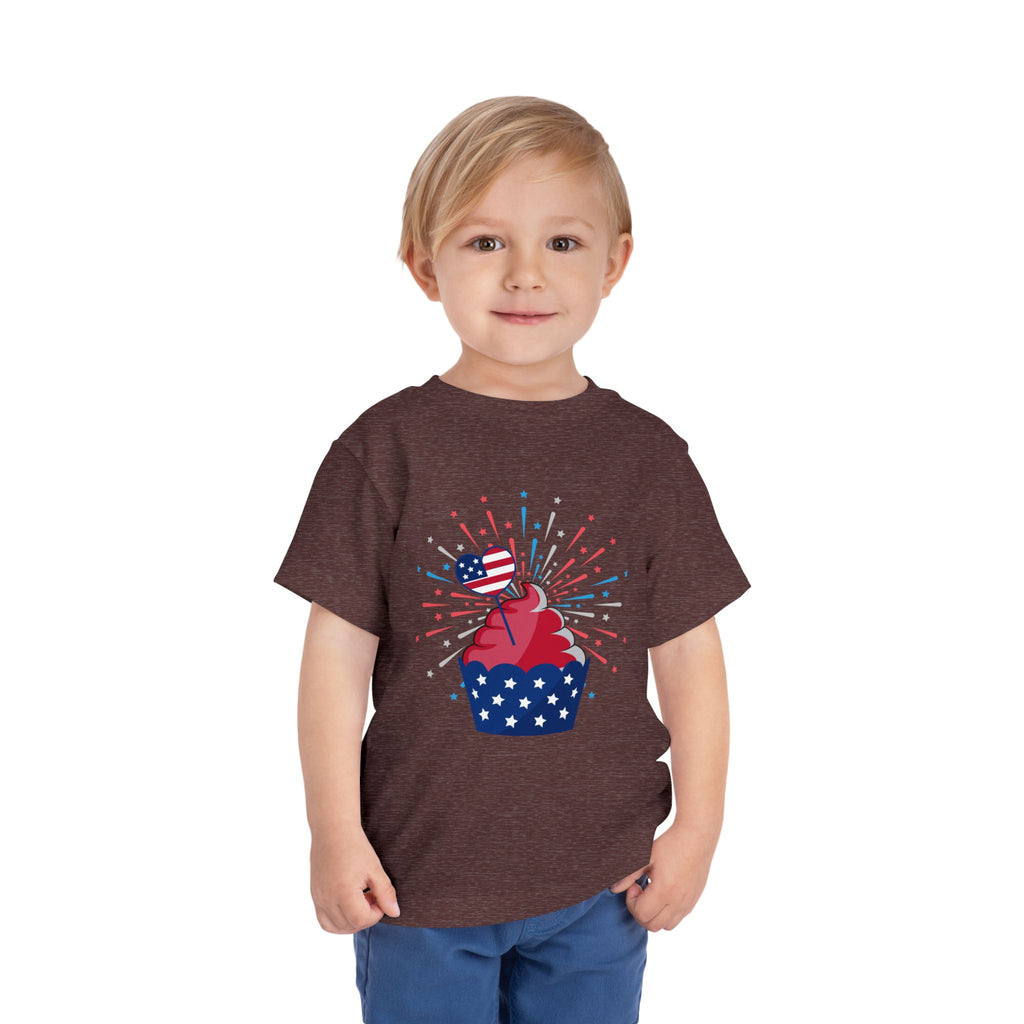 Cupcake with Fireworks Toddler Tee | 2T-5T