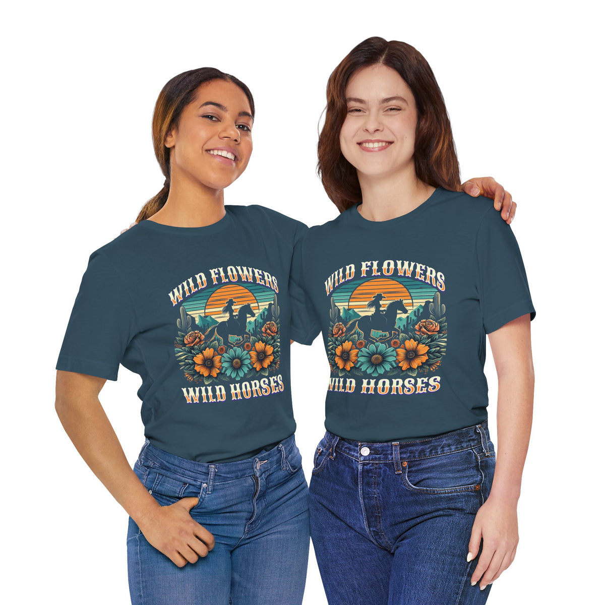 Wildflowers & Wild Horses Western T‑Shirt