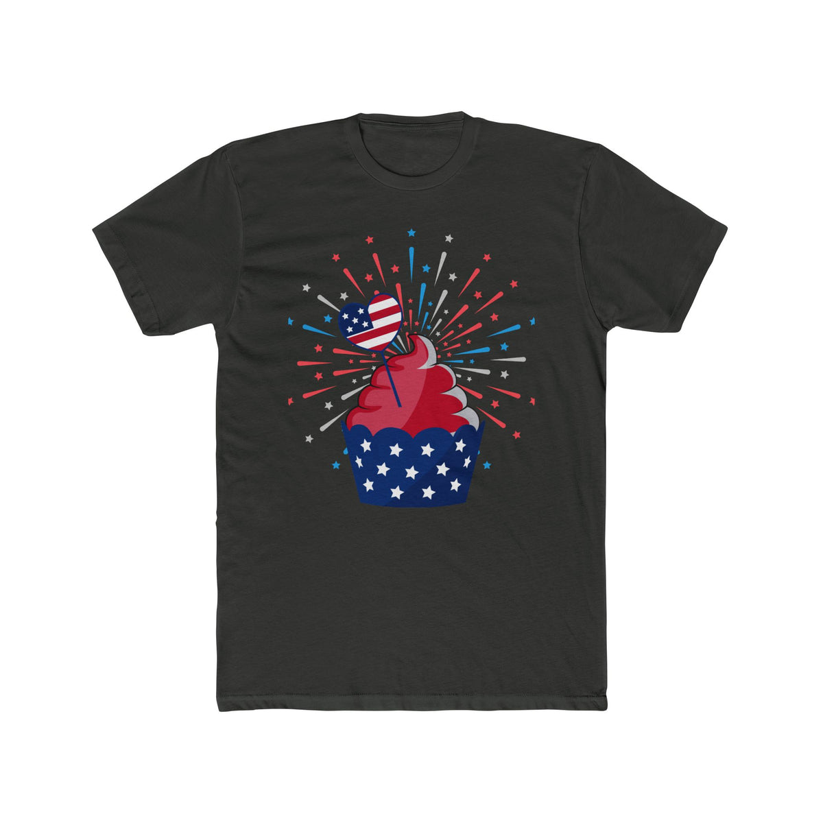 Cupcake Firework 4th of July T-Shirt | Patriotic Independence Day Tee