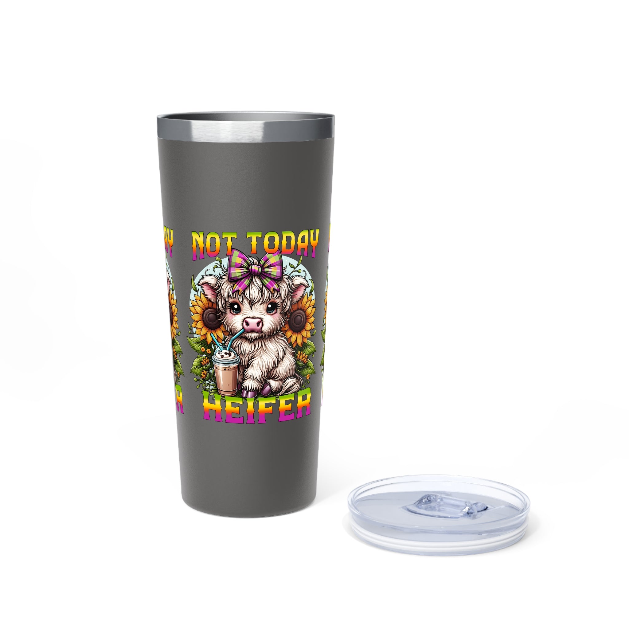 Not Today Heifer Highland Cow Copper Tumbler — 22oz Vacuum Insulated
