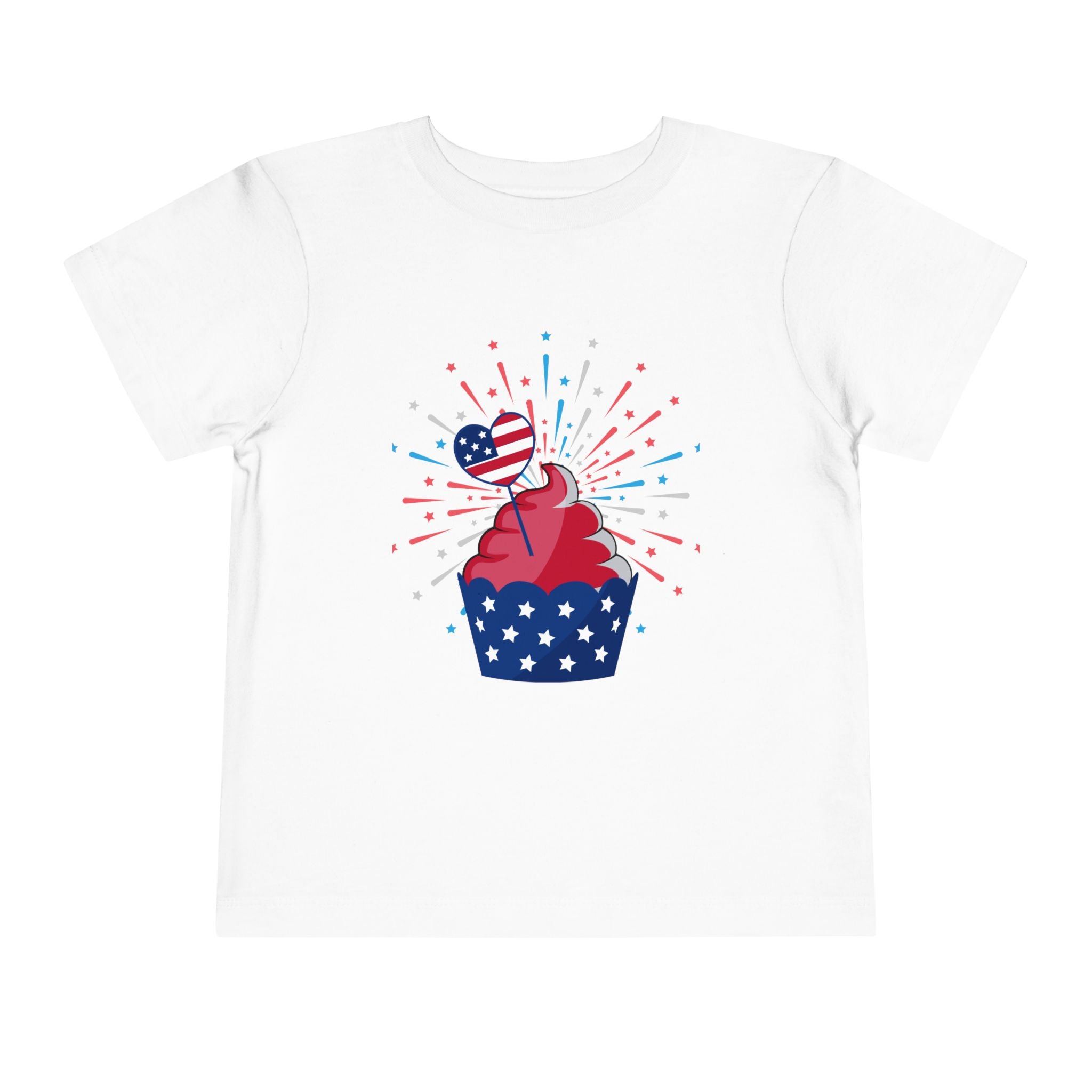 Cupcake with Fireworks Toddler Tee | 2T-5T