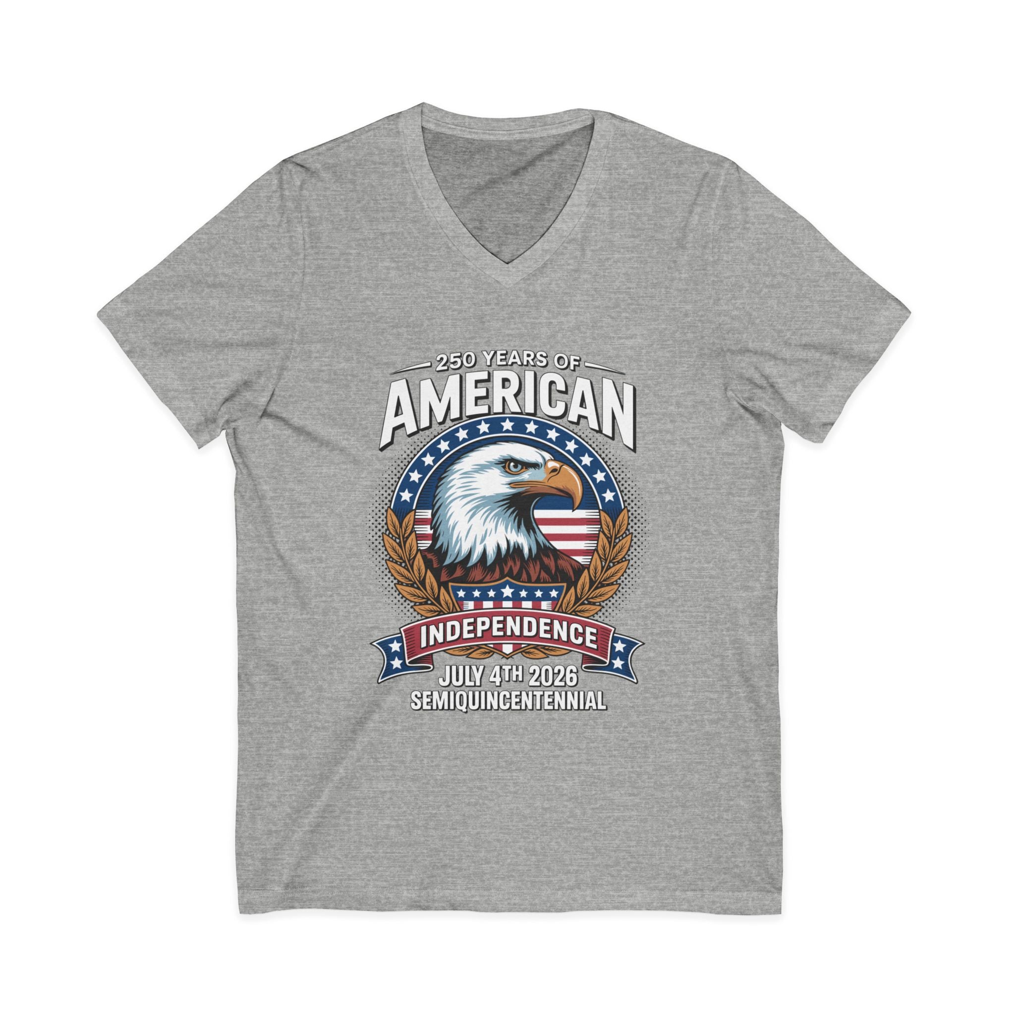 250 Years of America 1776-2026 Jersey Short Sleeve V-Neck Tee